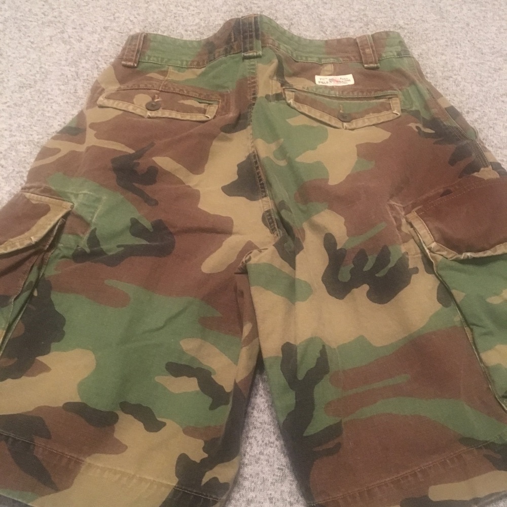 Polo by Ralph Lauren Men's Camo Cargo Shorts - Green Brown Tan 32 - Picture 2 of 4